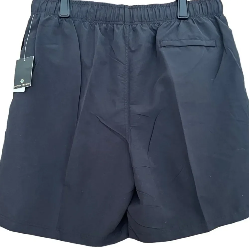 New with tags Cotton Traders black drawstring mesh lined swim trunks size L